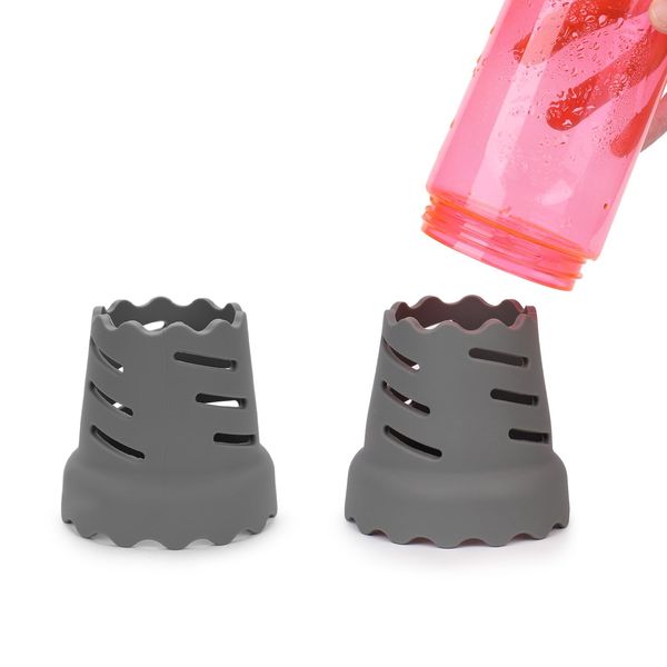 2 Stück Trockenständer für Wasserflaschen, BPA-frei Silikon Trockenständer für 15-100-Unzen-Becher Stapelbar Flaschenhalter Trockenständer für HydroFlask Yeti Simple Modern (Grau)