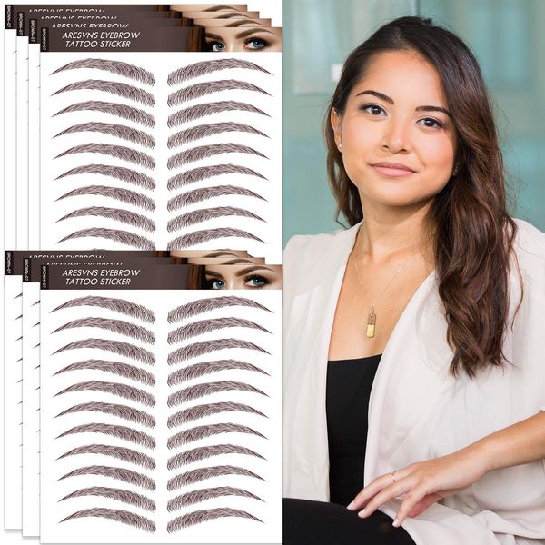 Eyebrow Tattoo 77 Pairs!Newly Improved 4D Hair-Like Authentic Tattoo Eyebrow,Popular Reddish Brown Eyebrow Transfers Sticker for Women Girls,Suitable Sizes,Waterproof and Long-Lasting 3-5 Day