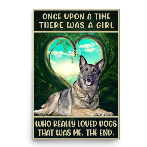 Sable German Shepherd Wall Art Poster 12x18 Inches Unframed - There Was a Girl Who Really Loved Dog Gifts for Mom