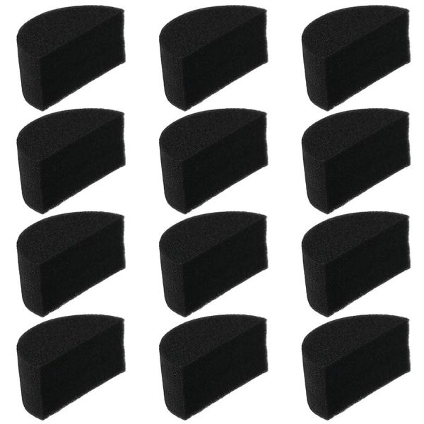 12pcs 6.5x3cm Half Round Face Paint Sponge Black Half Moon High Density Paint Sponge for Arts Crafts Face Body Paint Makeup