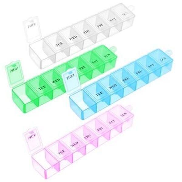 Weekly Pill Organizer4pcs 7 Day Pill Case Daily Vitamin Case Medicine Box Portab