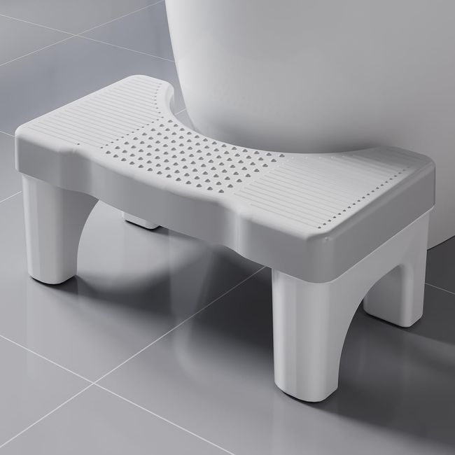 Toilet Stool Poop Stool for Squatting Posture, Portable Plastic Potty Stool for Adults, Toilet Poop Stool Squat Adult, Non-Slip Poop Stool for Bathroom Adults, Pooping Stool for Kids, US Patented