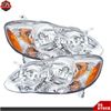 Headlights For Toyota Corolla LE CE 2003-2005-08 Halogen Left+Right Side Chrome