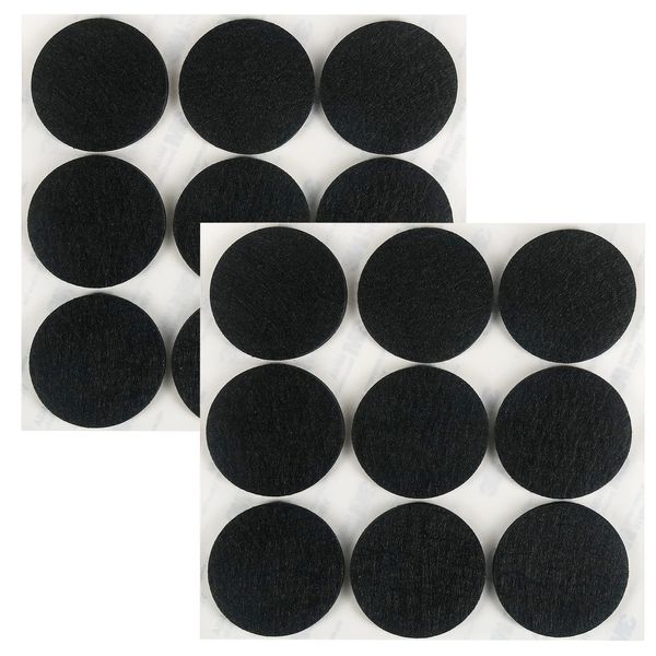 Ginoya 0.2 inch (5 mm) Thick Felt Pads, 18 Count 50mm Round Furniture Protector Pads Scratch Proof and Soundproofing (Black)