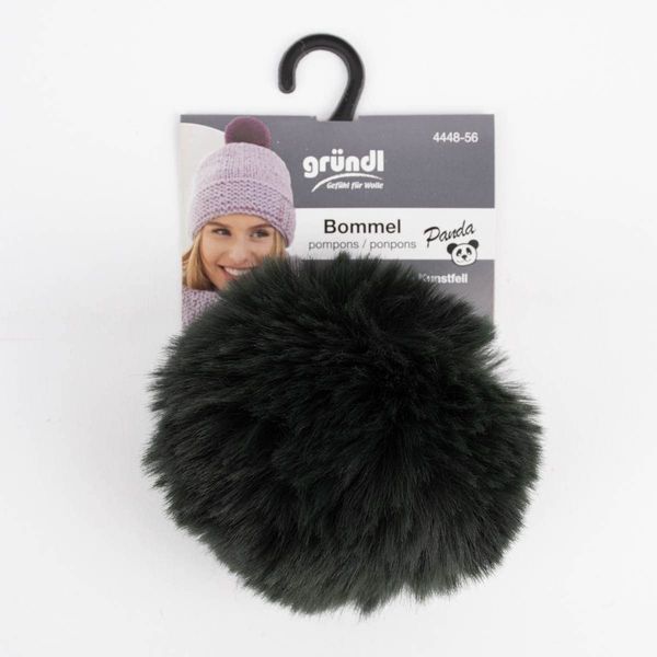 Gründl Bommel Panda Pompons 100% Polyester 10 cm 100% kunstfell (grün)