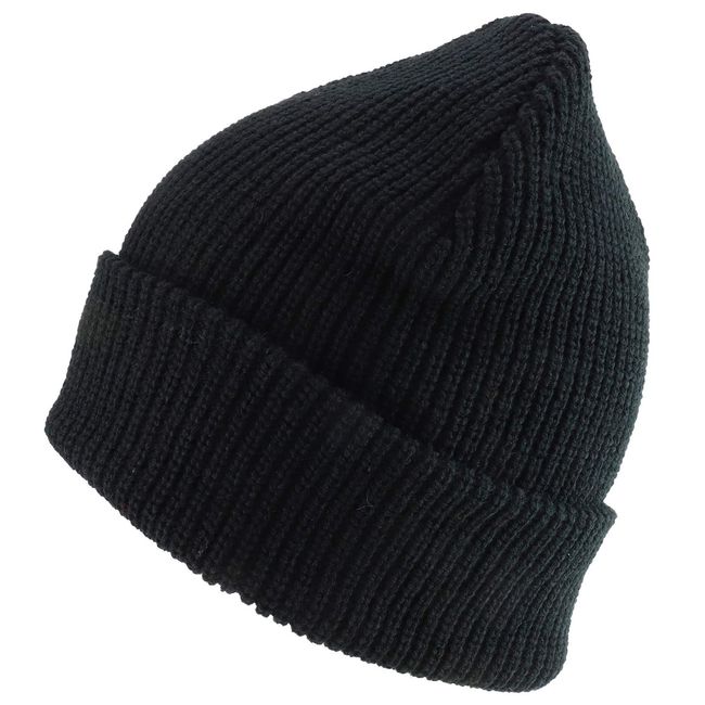 Trendy Apparel Shop Oversized Big Size Plain Ribbed Knit Cuff Long Beanie Hat - Black - 2XL