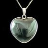 CrystalAge Hematite Silver Rim Heart Pendant