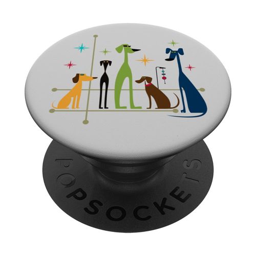 Retro Mid-Century Modern Dogs 50s 60s Style PopSockets Standard PopGrip