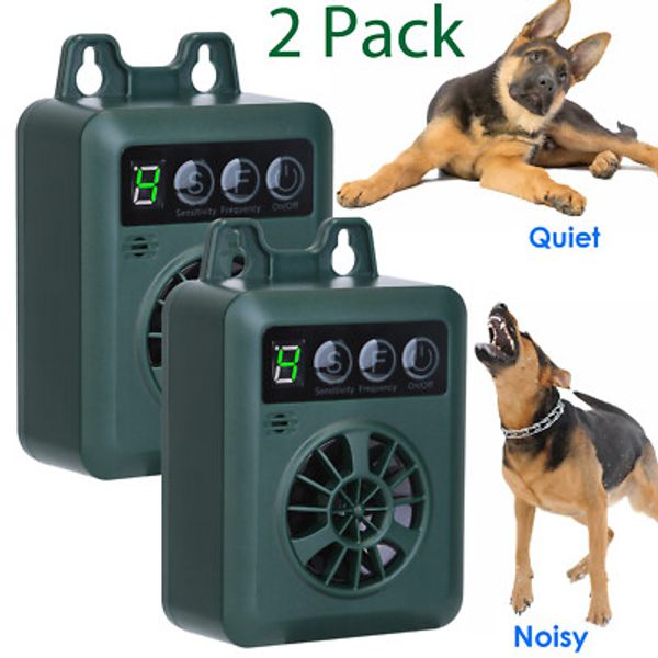 2 Packs Ultrasonic Anti-Barking Device Dog Bark Control Sonic Silencer Outdoor