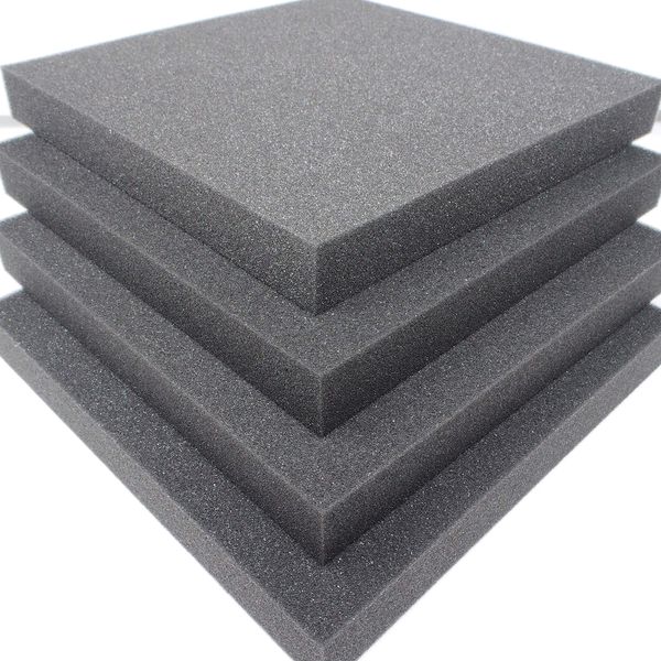 Ready-to-Use Flat 1.2 inches (3 cm), 4 Pieces: Soundproofing Fast Lab, Flat Type, Urethane Foam, Sponge, Sound Absorption, Cushioning Material, Cushioning Material, 9.8 x 9.8 inches (25 x 25 cm),