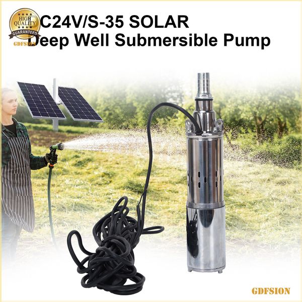 3" Solar Powered Water Pump Farm&Ranch Submersible 24V Bore Hole Deep Well Pump