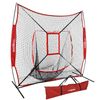Portable Practice Net Baseball Softball 7x7' Bundle w/ Strike Zone & Training