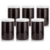 25 oz Amber PET Plastic Jar with Smooth Foam Lined White Lid (6 pack) Refillable Empty Storage Containers