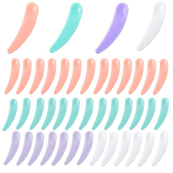 100 Pcs Spatula Disposable Spatula Cosmetic Cream Spatula DIY Portable Storage Cosmetic Spoon Skin Care Tools Travel Supplies, 100個 (x 1)