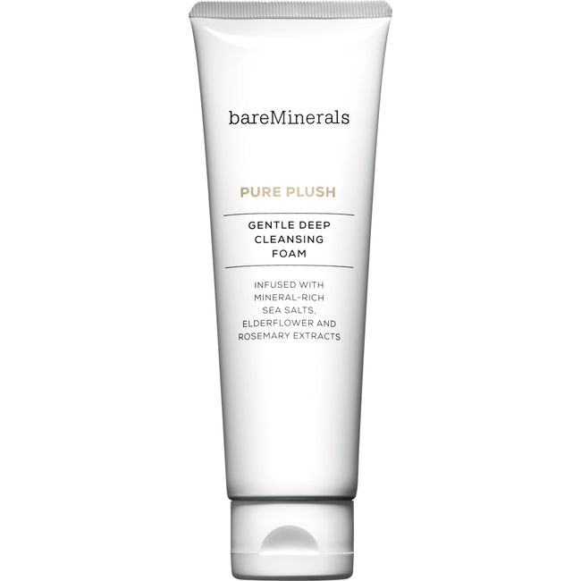 bareMinerals Pure Plush Gentle Deep Cleansing Foam, Nourishing and Smoothing Face Cleanser, Vegan, SLS-free formula