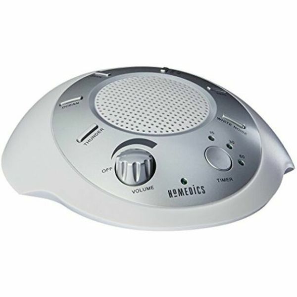 Homedics SoundSleep White Noise Sound Machine,Silver Small Travel Sound Machine