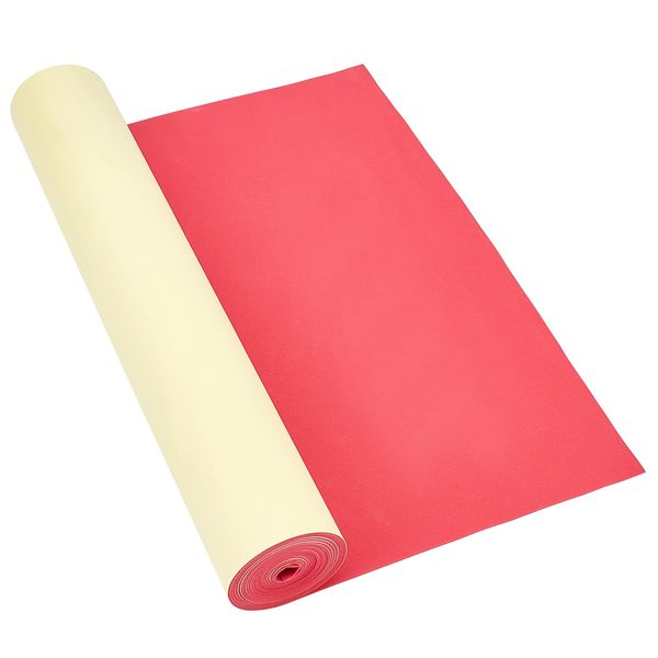 BENECREAT 200x30cm 1mm Thick Self-Adhesive EVA Foam Roll Red Foam Sheets Rubber Sheet for Furniture Protecting, Gap Filling, Costumes and Other Craft Project