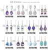 12 Pairs Teardrop Druse Crystal Drop Dangle Earrings for Women Cubic Zirconia Huggie Hoop Earring Jewelry Set Christmas Gifts (1)