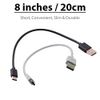 Authentic Short Two 8inch USB Type-C Cable for OnePlus 8 Also Fast Quick Charges Plus Data Transfer! (White+Black)
