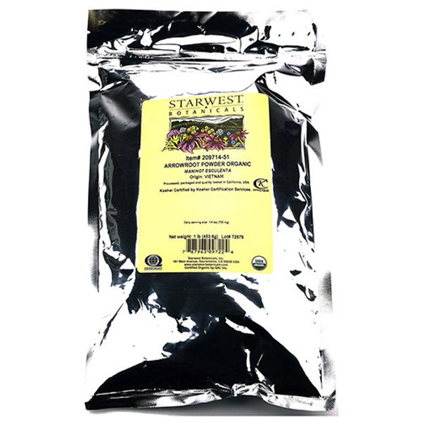 Organic Arrowroot Powder 1 lb By Starwest Botanicals