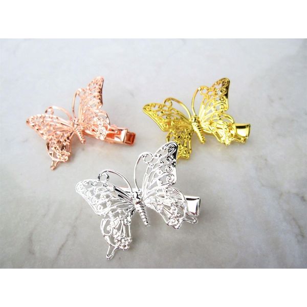 Generic Antique style gold, silver or rose gold butterfly alligator hair clip (set of (Primary color: Gold)