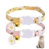 LFCFBH 2 PCS Soft Cat Collar with Bell, Adjustable Flower Pattern Kitten Collar Quick Release （Pink, Yellow）