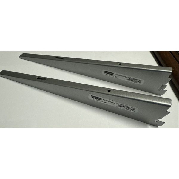 LOT OF 2 Rubbermaid 11.5" Twin Track Shelf Bracket FG4C0502SNCKL Satin Nickel