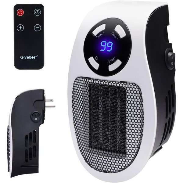 Wall Space Heater 450W Remote Portable Electric Heater with Programmable Adjusta