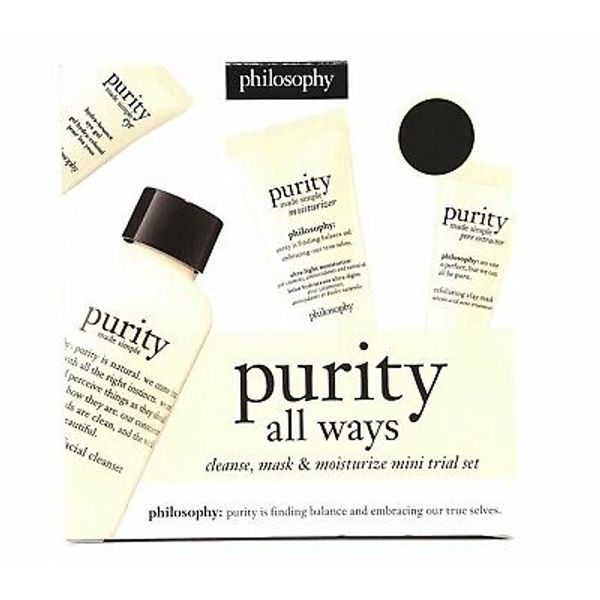 Philosophy Purity 4 PC Cleanse, Mask, & Moisturize Mini Trial travel  Set