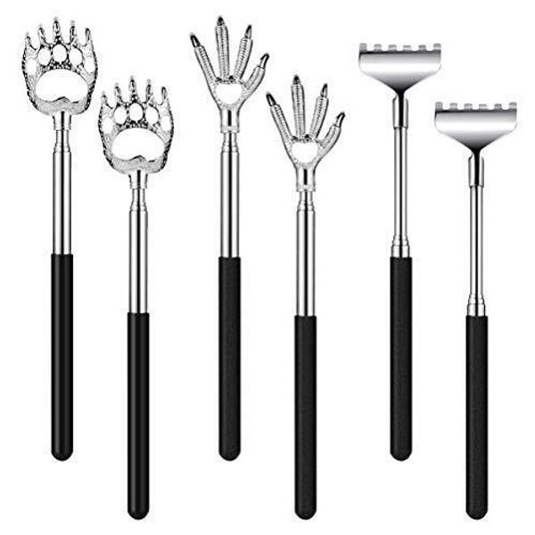 6Pack Telescopic Back Scratcher Set, Manual Extendable Black Bear Claw Style 2