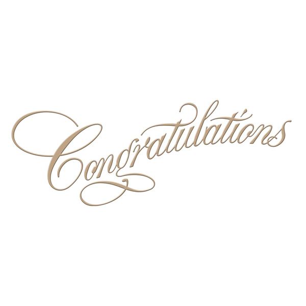 Spellbinders Glimmer Hot Foil Plate-Copperplate Script Congratulations, Multi-Colour, 12.2 x 5.5 cm