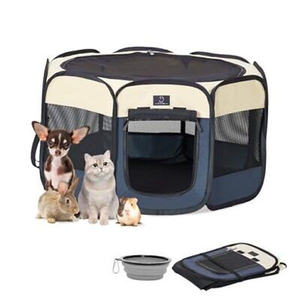 A4Pet Portable Dog Playpen for Small Dogs, 27" Foldable Small Pet Playpen for