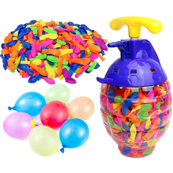 Kiddie Play Water Balloons for Kids with Filler Pump (500 Balloons)