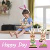 KSVFTB 2 PCS Easter Bunny Decorations, Easter Decorations Home, Easter Bunny, Stand up Wooden Bunnies Easter Table Decorations for Easter Spring Home Office Decor