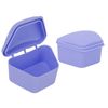 Trapezoid Retainer Case, Mouth Guard Cases, Denture Case Partial Tooth Case Denture Box Denture Storage Boxes, Travel Portable Denture Bath Box for Home Office Purple