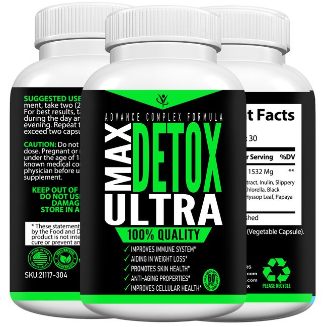 Detox Pills - 60 Capsules - Total Boosters - New