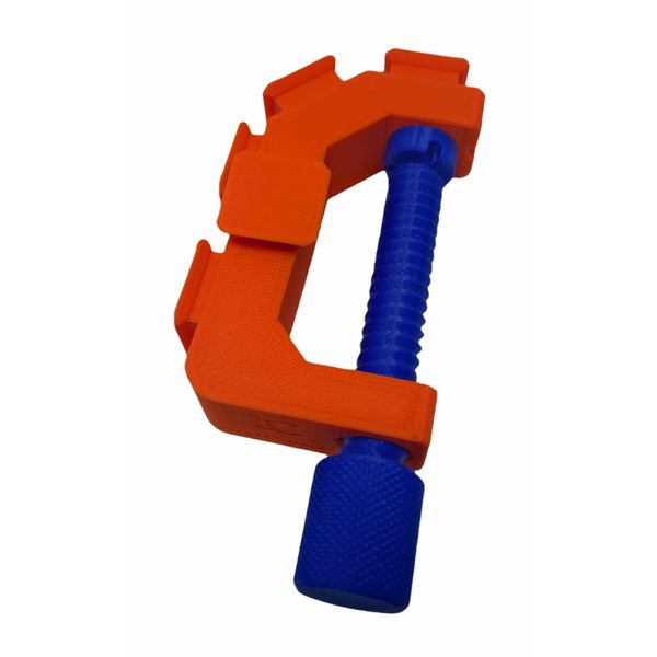 Hot Wheels Compatible Track C Clamp (Orange/Blue)