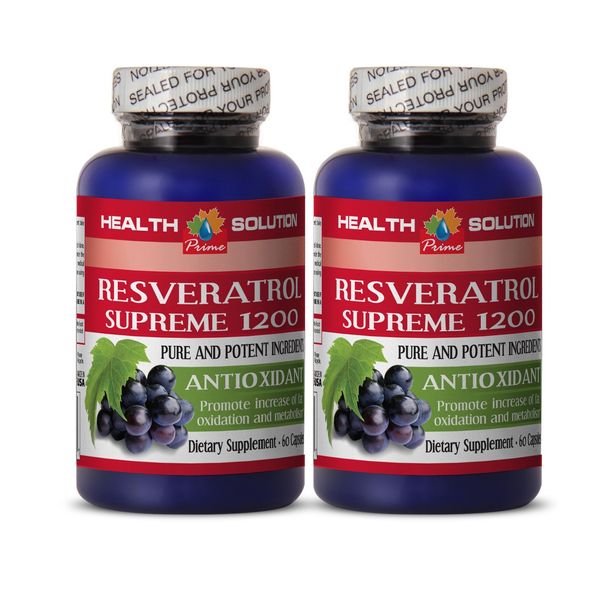 improve liver function - liver support - RESVERATROL SUPREME 1200mg - 2 bottles
