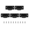 sourcing map C8 Panel Mount Plug Adapter 250V AC 2.5A 2 Pins IEC Inlet Module Plug Power Socket Straight with Screws 5 Pcs