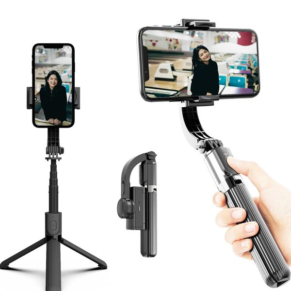 IF FISHERFANS Smartphone Gimbal Stabilizer, Single Hand Held Single Axis Stabilizer, Selfie Stick, 4 Stage Telescopic, Multi-functional Bluetooth Remote Control, 360 Degree Automatic and Manual