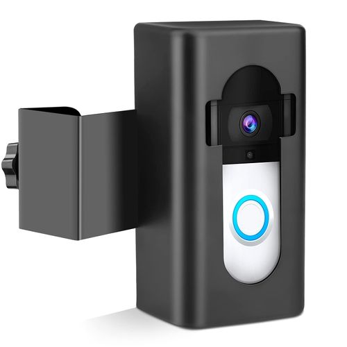 Anti-Theft Video Doorbell Mount Compatible with Ring/Blink Wireless Video Doorbell 1/2/3 Plus/3/4/(2020 Release), Adjustable No-Drill Mounting Bracket Wedge Adapter Holder Accessories(Black)
