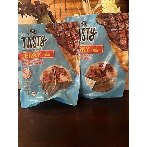 Pet by Tasty Braised Beef and Chicken Jerky Dog Treat 2/ Bags14oz Each