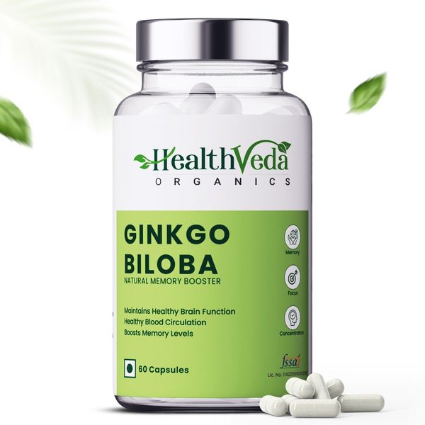 Health Veda Organics Ginkgo Biloba Supplements for Better Concentration