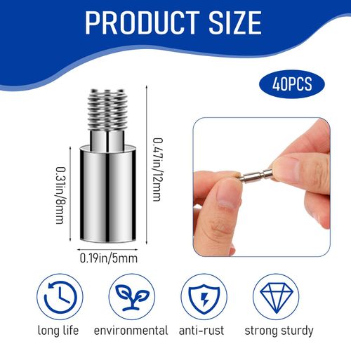 40Pcs Scrapbook Extension Posts Album Accessories Extension Post Replacement Extension Screws Posts for Binding Extending Scrapbook Photo Album Refill Pages