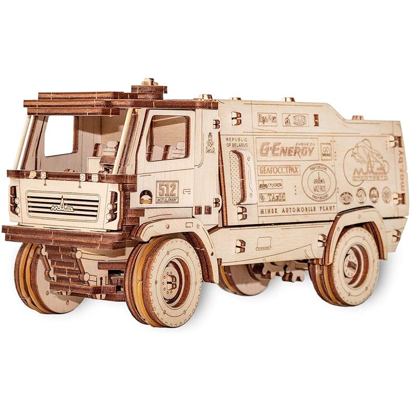EWA Eco-Wood-Art - Puzzle in legno 3D per adolescenti e adulti - TRACTOR BIELARUS-82 - Kit fai da te, auto-assemblaggio, senza colla necessaria - 269 pezzi, Naturale