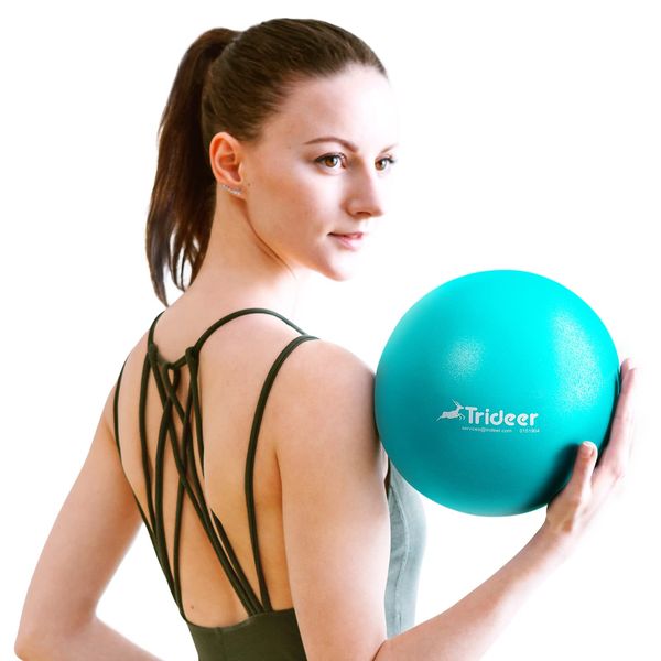 Trideer Pilates Ball 9 Inch Core Ball, Small Exercise Ball with Exercise Guide Barre Ball Mini Yoga Ball for Pilates, Yoga, Core Training, Physical Therapy, Balance, Stability