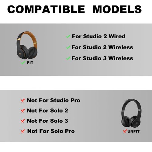ZORIVASTRA Studio 3 Headband Replacement - Durable & Comfortable Cushion, Compatible with Studio 3 Wireless(A1914) & Studio 2 Wired/Wireless (B0500/B0501) Headphones (Studio 3-Midnight Black)