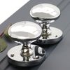 Infinity Decor Pair of Polished Chrome Solid Brass Victorian Round Mortice Door Knobs - Pull Handles Set for Internal and External Doors