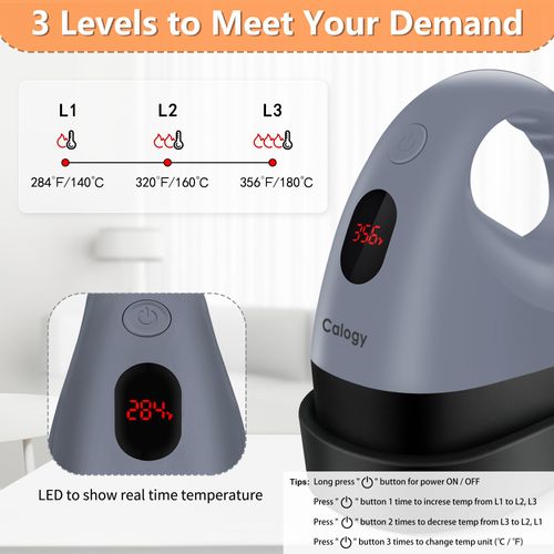 Calogy Mini Heat Press, Small Heat Transfer Machine, Portable Iron Press, Constant Temp Control, OverVoltage Protection and High Temp Safety Fuse Inside