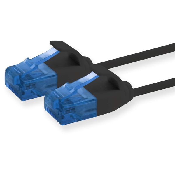 1aTTack.de 659992 Cat6 Cat.6 cable Cat network cable 1m - patch cable slim cable (small diameter - very flexible) 1000 Mbit/s - 1 piece - black